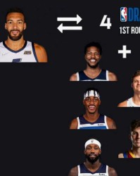  森林狼交易得到戈贝尔组双塔阵容  